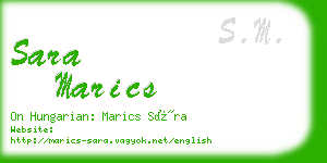 sara marics business card